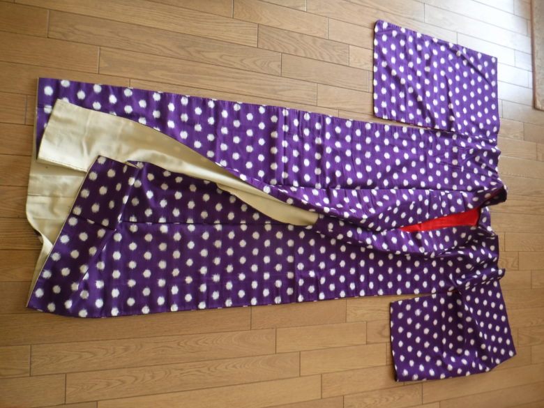 手洗いした銘仙(全体像)