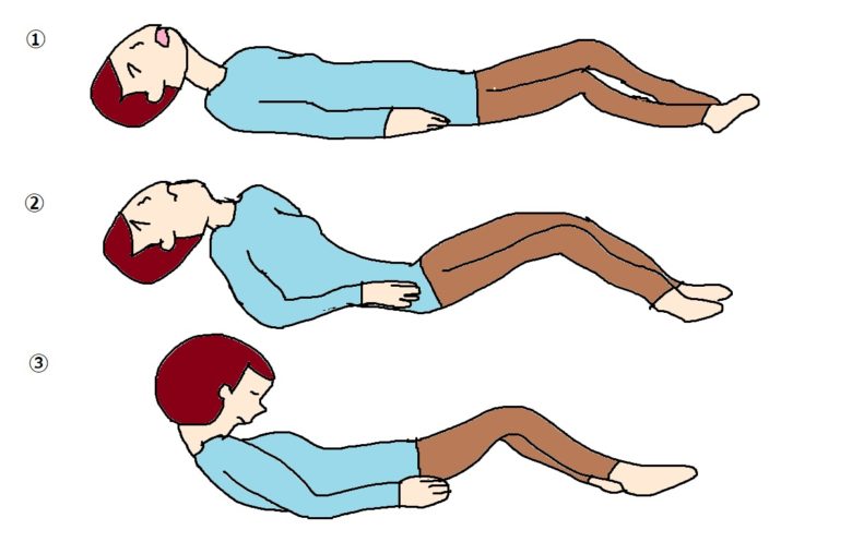 恥骨離開で起き上がる